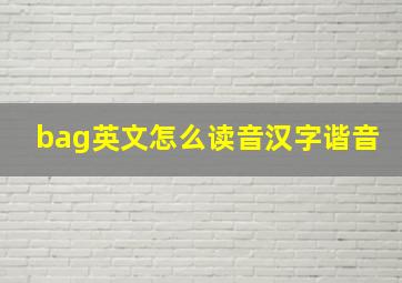 bag英文怎么读音汉字谐音