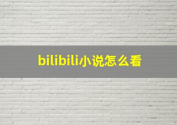 bilibili小说怎么看