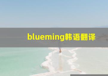 blueming韩语翻译