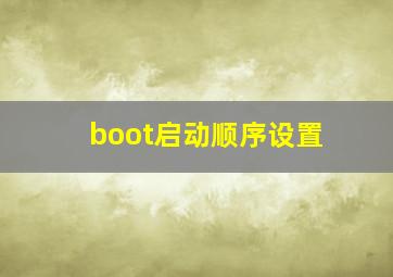 boot启动顺序设置