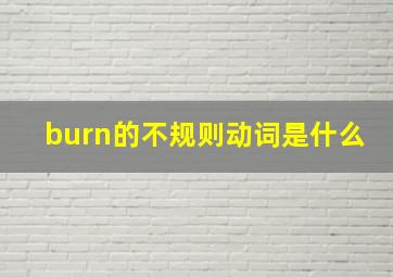 burn的不规则动词是什么