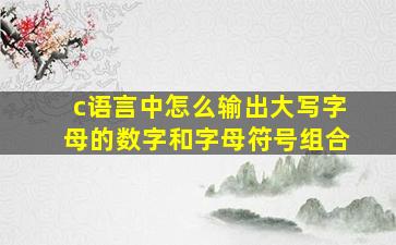 c语言中怎么输出大写字母的数字和字母符号组合