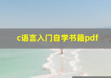 c语言入门自学书籍pdf