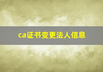 ca证书变更法人信息