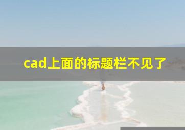 cad上面的标题栏不见了