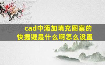 cad中添加填充图案的快捷键是什么啊怎么设置