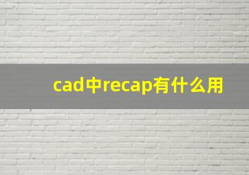 cad中recap有什么用