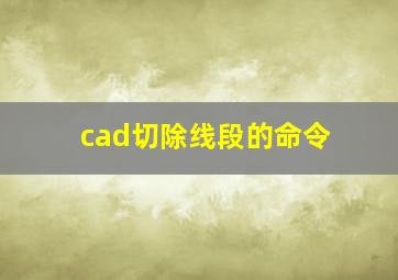 cad切除线段的命令