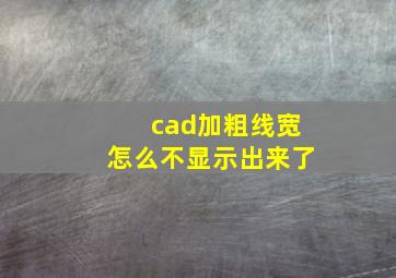 cad加粗线宽怎么不显示出来了