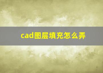 cad图层填充怎么弄