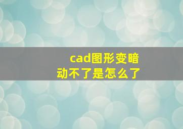 cad图形变暗动不了是怎么了