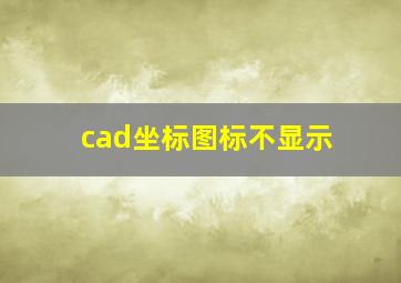 cad坐标图标不显示