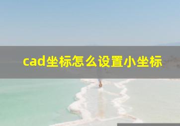 cad坐标怎么设置小坐标