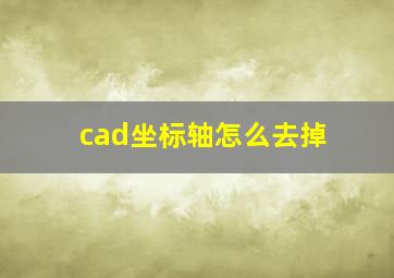 cad坐标轴怎么去掉