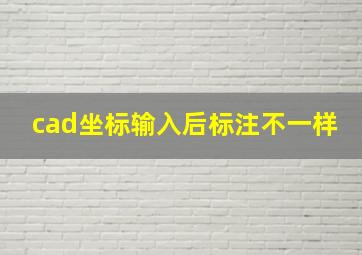 cad坐标输入后标注不一样