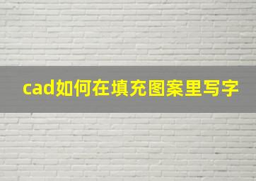 cad如何在填充图案里写字