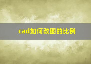 cad如何改图的比例