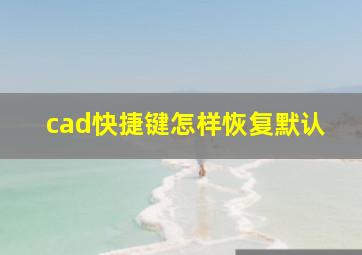 cad快捷键怎样恢复默认