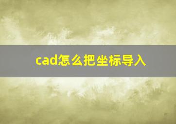 cad怎么把坐标导入