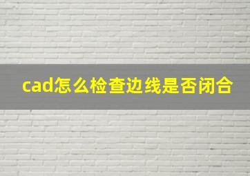 cad怎么检查边线是否闭合