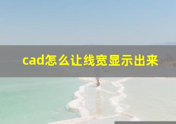 cad怎么让线宽显示出来