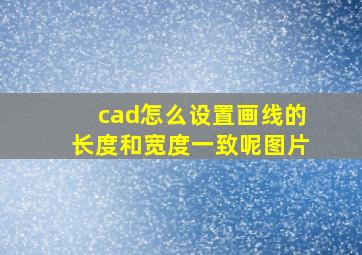 cad怎么设置画线的长度和宽度一致呢图片