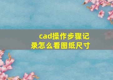 cad操作步骤记录怎么看图纸尺寸