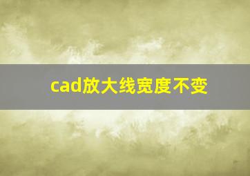 cad放大线宽度不变