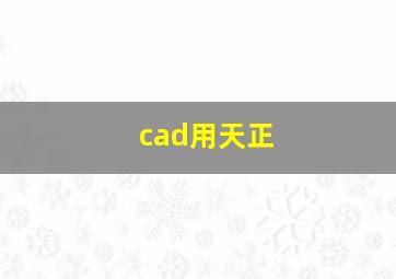 cad用天正