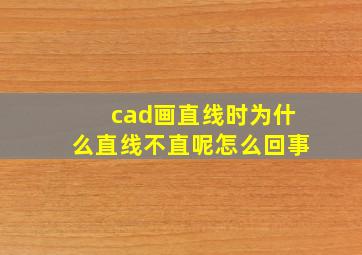 cad画直线时为什么直线不直呢怎么回事