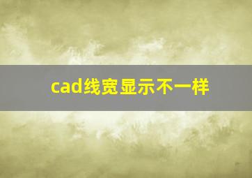 cad线宽显示不一样