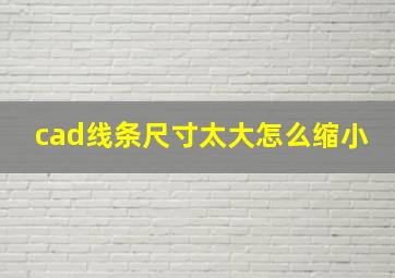 cad线条尺寸太大怎么缩小