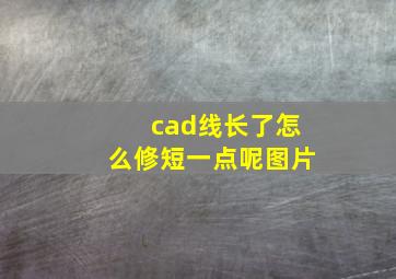 cad线长了怎么修短一点呢图片