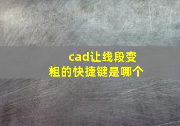 cad让线段变粗的快捷键是哪个