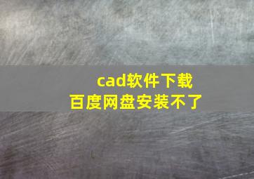 cad软件下载百度网盘安装不了