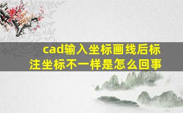 cad输入坐标画线后标注坐标不一样是怎么回事