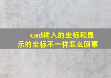 cad输入的坐标和显示的坐标不一样怎么回事