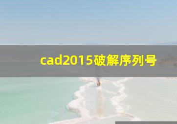 cad2015破解序列号