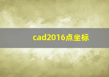 cad2016点坐标