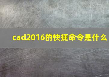 cad2016的快捷命令是什么