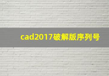 cad2017破解版序列号