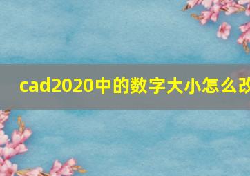 cad2020中的数字大小怎么改