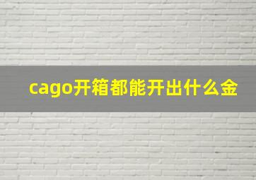 cago开箱都能开出什么金