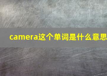 camera这个单词是什么意思