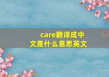 care翻译成中文是什么意思英文