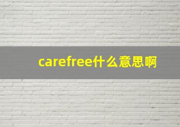 carefree什么意思啊