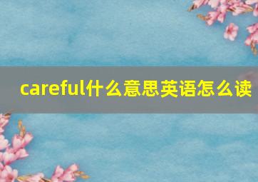 careful什么意思英语怎么读