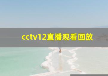 cctv12直播观看回放