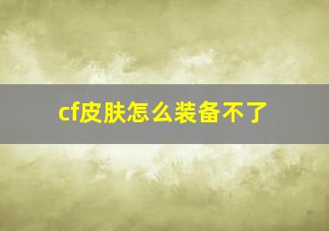 cf皮肤怎么装备不了