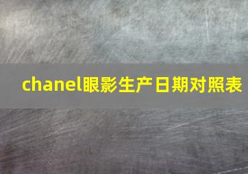 chanel眼影生产日期对照表